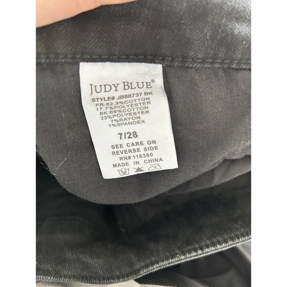 Judy Blue Jeans Size 7 /28 Black Nashville Rigid Magic High Rise 90s Straight - Picture 8 of 10